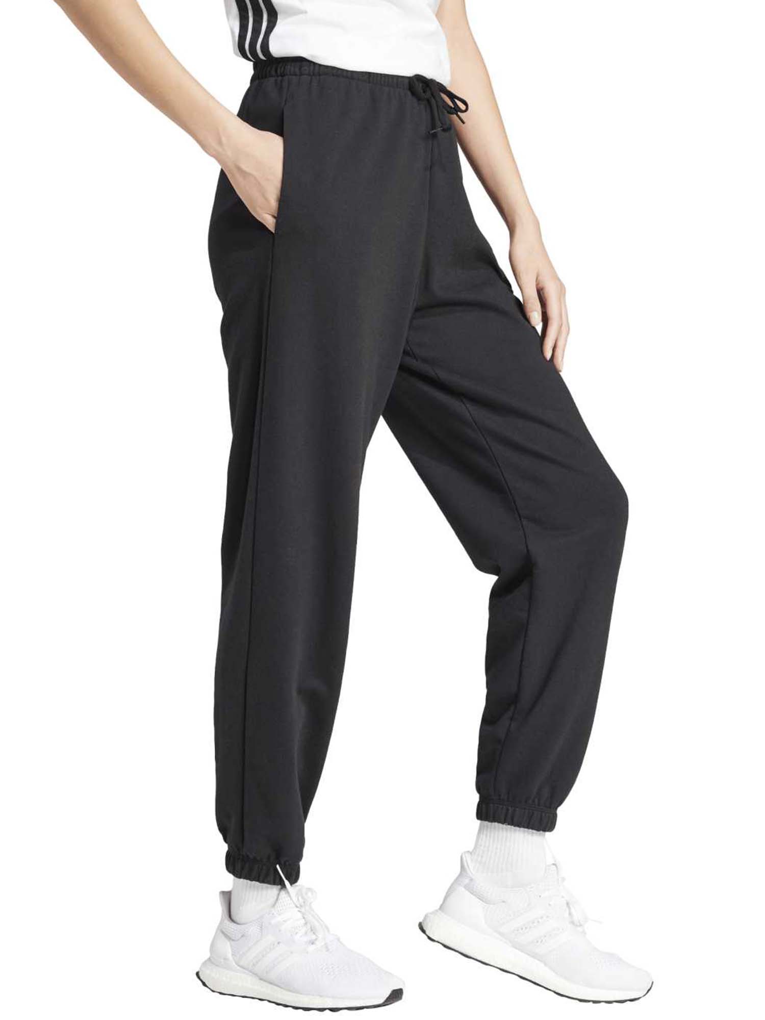 Pantalone donna Adidas Essentials French Terry nero logo piccolo